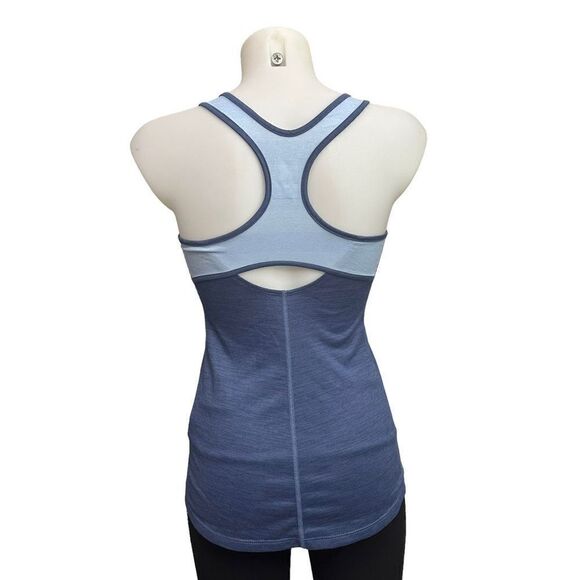 The North‎ Face Flash Dry Blue Colorblock Racerback Cut Out Tank Top size XS - Picture 1 of 9